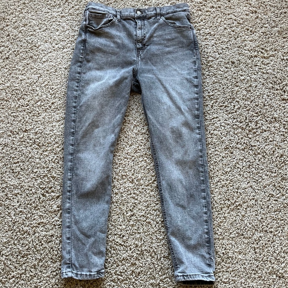Gray Topshop Jamie acid wash jeans